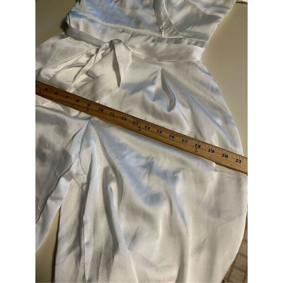 Altard State Womens White Extra Wide Leg Jumpsuit Waist Tie Half Lining Sz Small - Picture 12 of 15